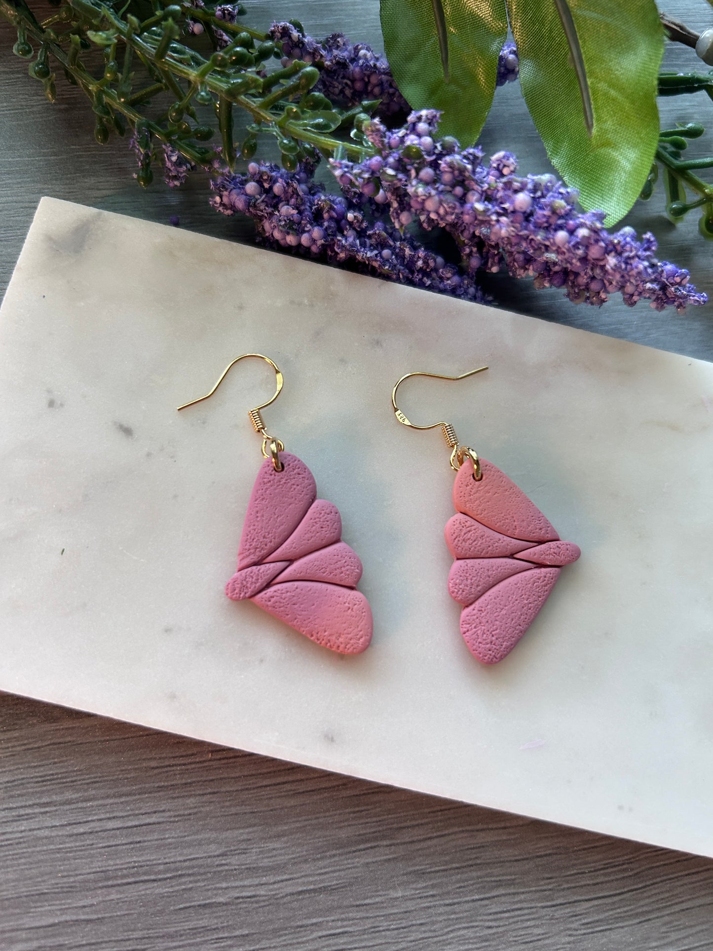 Ombre butterfly earrings (gold plated)
