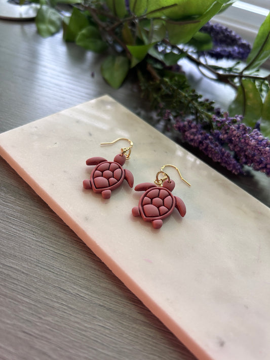 Summer turtle earrings (gold plated)